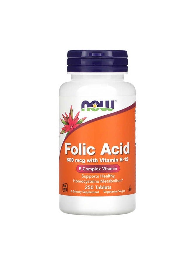 now Folic Acid 800 mcg 250 Tablets