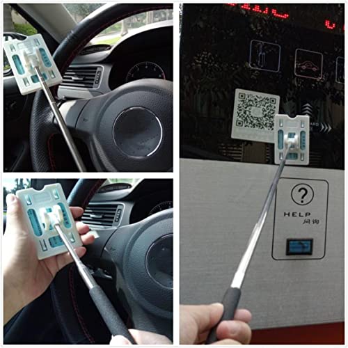 VICASKY Telescopic Rod Card Holder Reacher,Vehicle Parking Toll Swiping Stick Grabber Car Parking Contactless Payment Card Rod Tool - Image 2