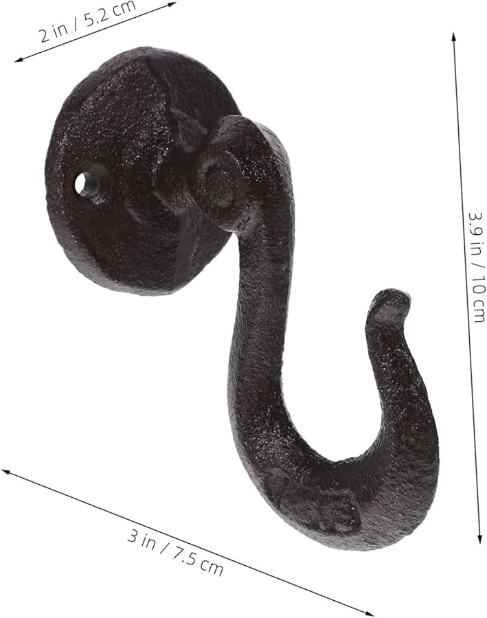 خطافات حائط من الحديد الزهر الثقيل لتنظيم أدوات المرآب بأسلوب كلاسيكي للمعلقات متعددة الاستخدامات - Image 3