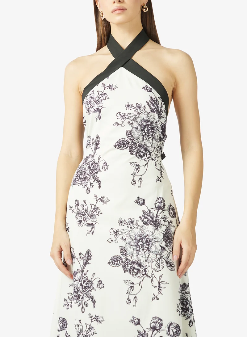 ELLA  Floral Print Halter Neck Dress for Women | Best Price UAE