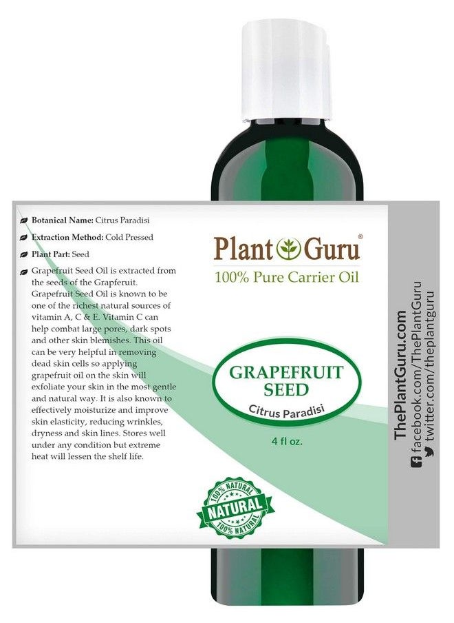Plant Guru - زيت بذور الجريب فروت 4 أونصة معصور على البارد، طبيعي 100%، مناسب لترطيب البشرة والجسم والوجه. رائع لكريمات الترطيب والمستحضرات وعلاجات فروة الرأس وبلسم الشفاه - Image 1