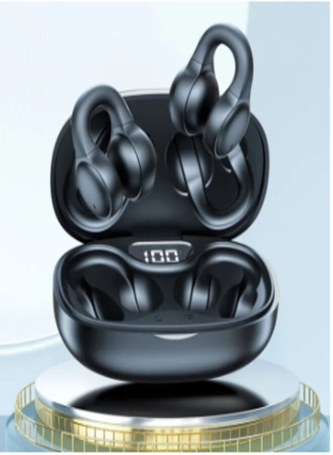 سماعة أذن Air 80 ذات توصيل عظمي تعمل بتقنية البلوتوث ومشبك على سماعة أذن لاسلكية مزودة بخاصية إلغاء الضوضاء وسماعات رياضية تدوم طويلاً - Image 2