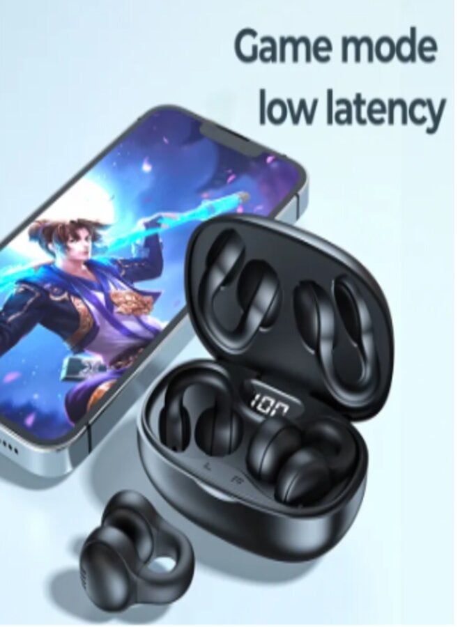 سماعة أذن Air 80 ذات توصيل عظمي تعمل بتقنية البلوتوث ومشبك على سماعة أذن لاسلكية مزودة بخاصية إلغاء الضوضاء وسماعات رياضية تدوم طويلاً - Image 4