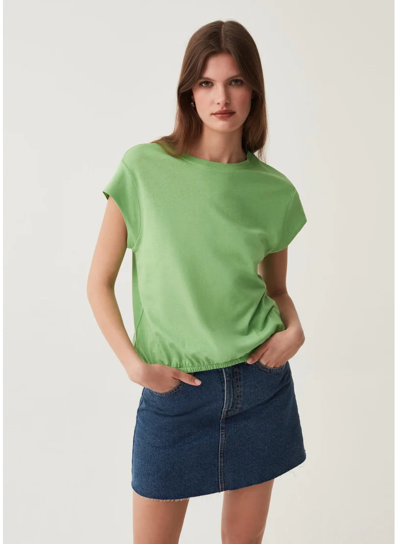 او في اس Cotton T-Shirt With Kimono Sleeves