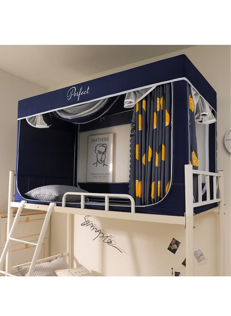 XiuWoo 90*190*110cm Bed Canopy Tents Curtain Blackout Curtain Single Bed Tent Curtain Student Shading Cloth Bed Canopy Mosquito Net Student Sleep Privacy Protection Lemon  - Image 1