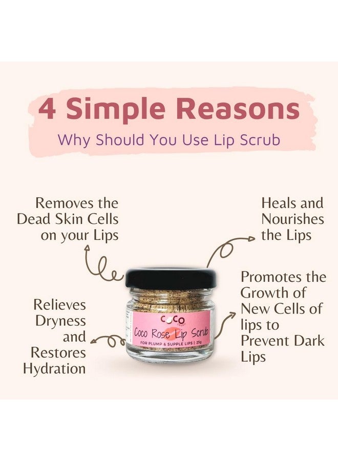Coco Crush Rose Coconut Lips Scrub For Lightening & Brightening Lips | Chapped Lips Scrub - Image 2