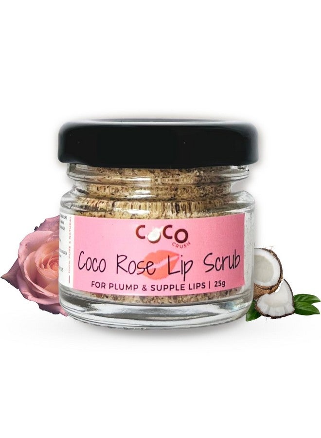 Coco Crush Rose Coconut Lips Scrub For Lightening & Brightening Lips | Chapped Lips Scrub - Image 1