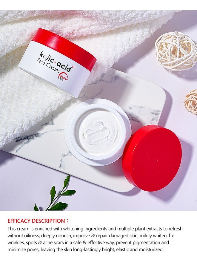 GUANJING Kojic Acid Face Cream 50G, Moisturizing Hydrate And Nourish The Skin, Lightweight Non-Greasy Deep Penetration Anti-Aging, Spots Or Acne Scars In A Effective Way - Image 4