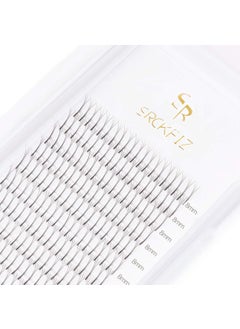 Volume Eyelash Extensions 3D Thickness 0.10mm C D Curl Long Stem Premade Fans Russian Volume Lash Extensions Natural Cluster Eyelash Extensions for Professional Use (3D-C-0.10, 8mm)