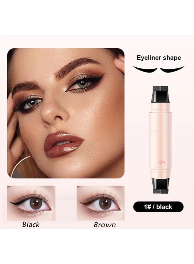 KTouler 2 Pack Wing Eyeliner StampLiquid Eyeliner Stencil SetWaterpoof Natural Cat Eye Eyeliner StampLongLastingSmudgeproof Foldable Eye Stencil Makeup ToolBlackBrown - Image 4
