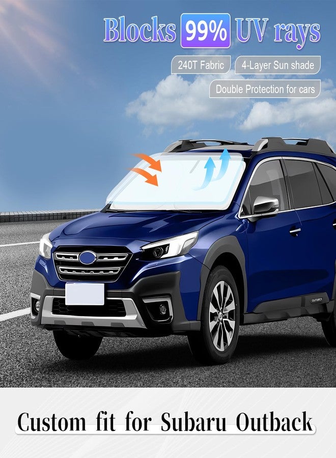 ZOIBV Sun Shade Sunshade for Subaru Outback Windshield Cover,4-Layer Front Window Shade Custom fit 2020-2024 Outback SUV,Base,Premium,Limited,Touring Sun Visor 240T Retractable Shade Car Accessories - Image 4