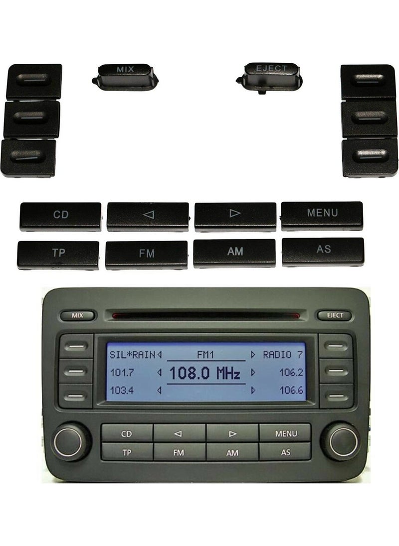 Alpha Auto Part Volkswagen Radio CD 16 Pieces Key Button Cover Repair Kit Rcd 300  - Image 2