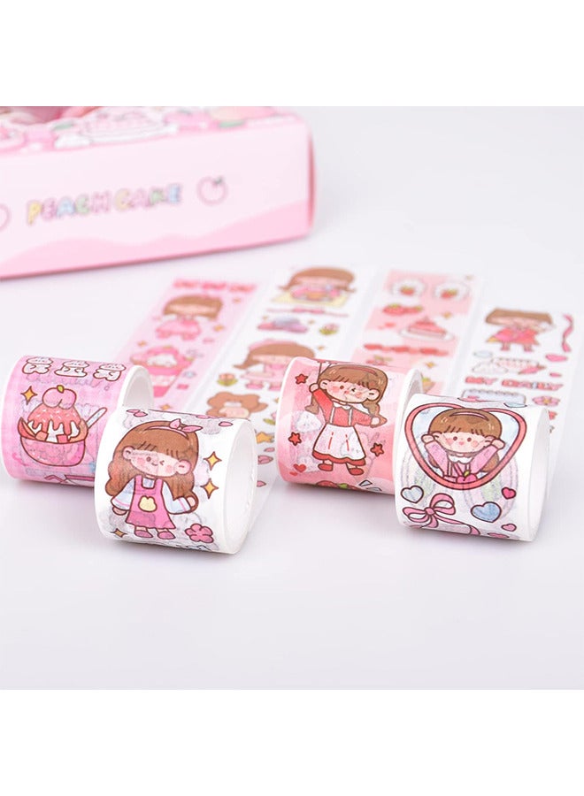Depend Lovely Washi Tape Set, 20 Rolls Wide Kawaii Cartoon Animals Aesthetic Decorative Masking Tape Sets For Scrapbook, Journaling, Kid's DIY Craft, Scrapbooking Supplies (Pink) - Image 2