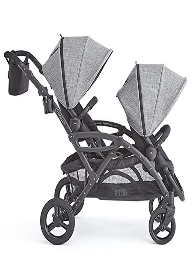 Contours Baby Stroller Organizer, Adjustable Stroller Caddy, Parent Organizer Accessory, Stroller Accessory, Cup Holder and Storage - Compatible with Select Contours Strollers and Wagons - Black - Image 2