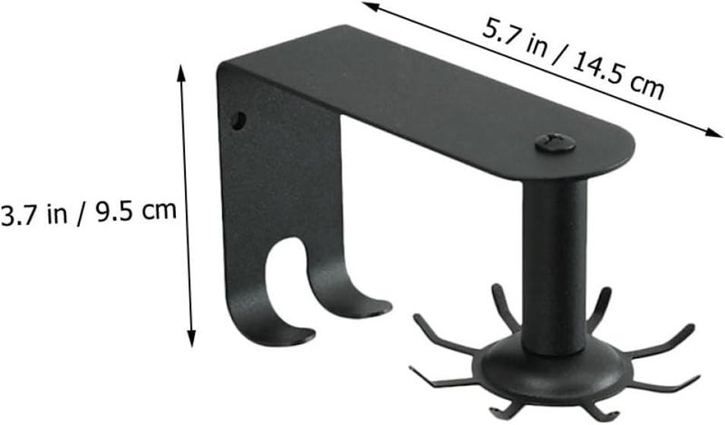 iplusmile Stainless Steel Kitchen Hanging Hook Set, Black Rotatable Wall-Mounted Spoon and Brush Holder, Dismountable Multi-Functional Utensil Storage Rack for Kitchen Organization - Image 2