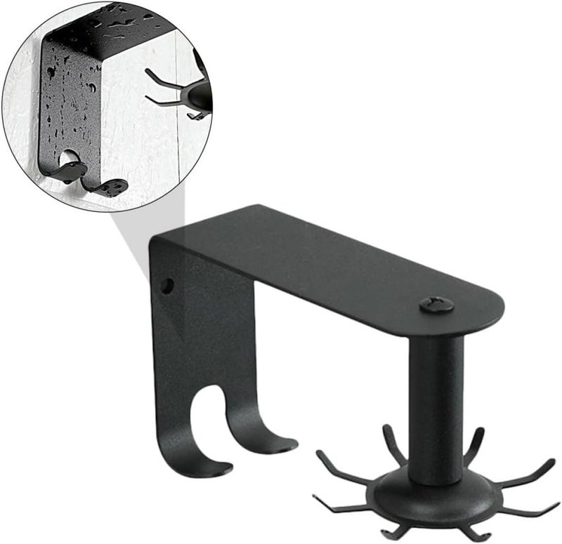 iplusmile Stainless Steel Kitchen Hanging Hook Set, Black Rotatable Wall-Mounted Spoon and Brush Holder, Dismountable Multi-Functional Utensil Storage Rack for Kitchen Organization - Image 3