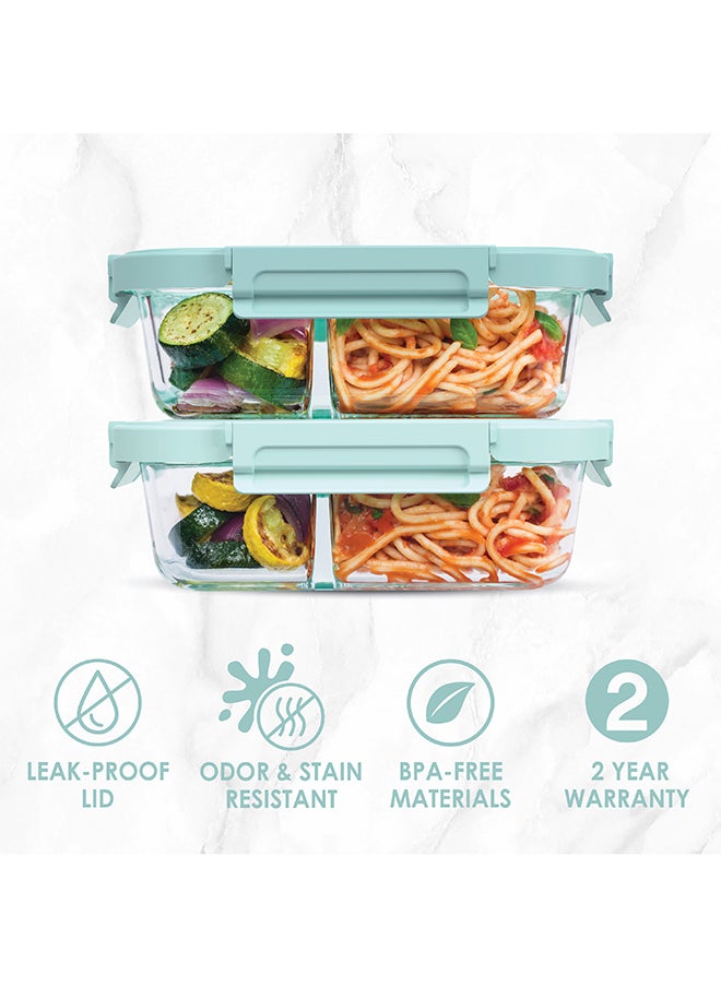 Bentgo Pack Of 2 Food Storage Glass Leak-Proof Two 4.1-Cup  Coastal  - Image 2