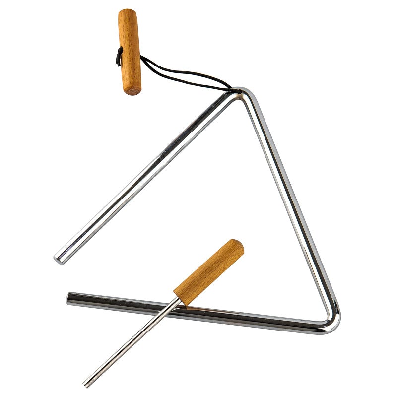 Musfunny Triangle Hand Percussion with Striker Rhythm Steel Triangles Musical Instrument 8 inch
