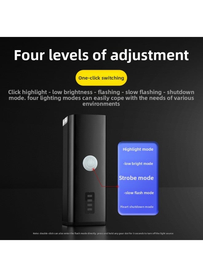 Loquat Skyfire Bicycle Lamp Headlight Night Riding Flashlight Strong Light Charging Rainproof Highway Bicycle Mountain Bike Riding Equipment-Color:SF-QX-1163 Black Single Spot Bicycle Headlight Set - Image 3