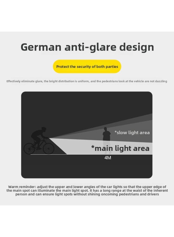 Loquat Skyfire Bicycle Lamp Headlight Night Riding Flashlight Strong Light Charging Rainproof Highway Bicycle Mountain Bike Riding Equipment-Color:SF-QX-1163 Black Single Spot Bicycle Headlight Set - Image 5