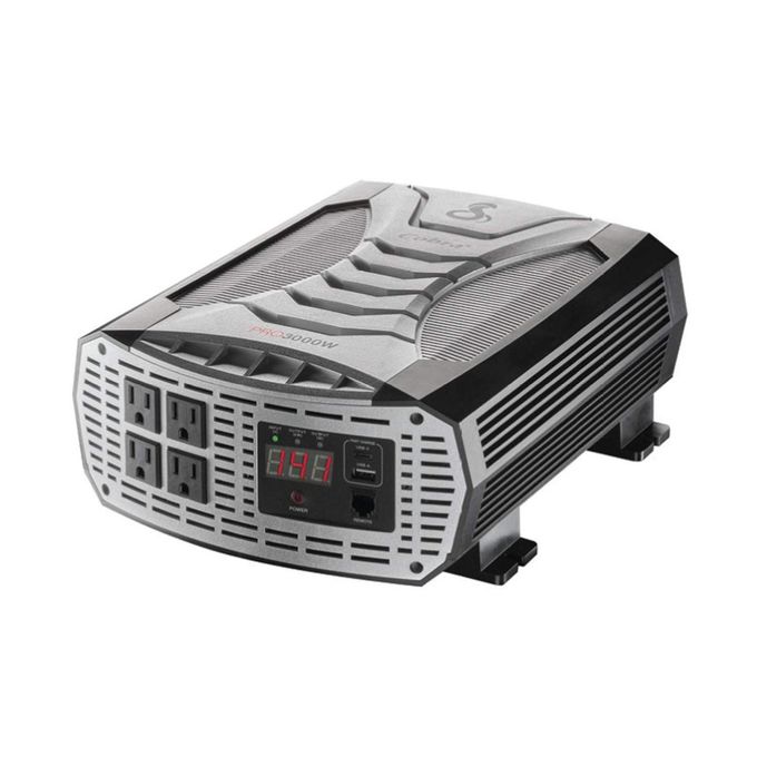 Cobra PRO 3000W Professional Grade Power Inverter, Portable 3000-Watt Car Charger, 4 Grounded AC Outlets, 2 Fast Charge USB Ports and Remote Controller (CPIALCDG1) Included - Image 3