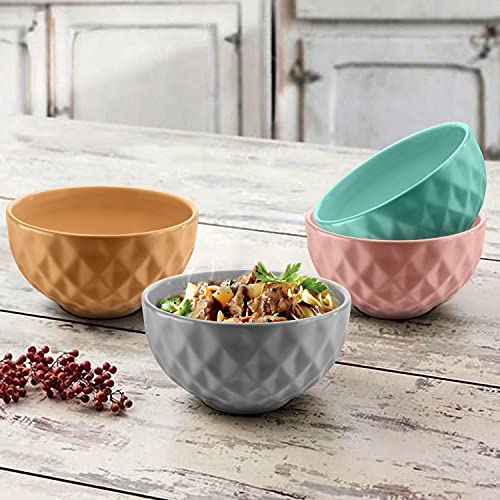 URBAN CHEF Ceramic Bowl | 500 ml | Kitchen Accessories Items for Home, Serving Bowl,Bowl Set for Gift, Microwave Safe Bowl Set, Ice Cream Bowl, Prism Ceramic Handcrafted (Set of 4 - Colour May Vary) - Image 1