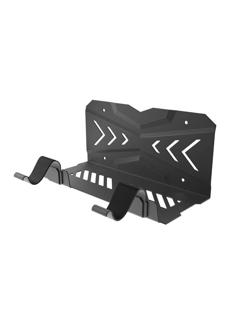 FlashHawk PS5 Wall Mount, PS5 Bracket Kit, with 2 Detachable Controller Holders, Heavy-Duty Aluminum Alloy Mounting, Bracket for Playstation 5 Disc and Digital Edition, Space-Saving Design, Black - Image 2