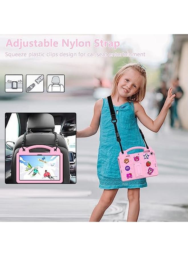 erorex Kids Case Compatible With Honor Pad X8 10.1" 2022 Pad X8 Lite Huawei Matepad Se 10.1" 2022 Matepad T10S T10 Enjoy Tablet 2 10.1" Handle Stand Shoulder Strap Pink B - Image 4
