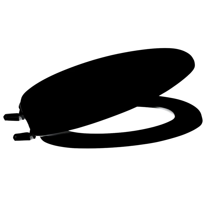 Centoco Black Toilet Seat Elongated, Toilet Seat Cover, Closed Front with Cover, Residential, Top Mount Plastic Hinge, Plastic, Made in the USA, 600-407 - Image 2
