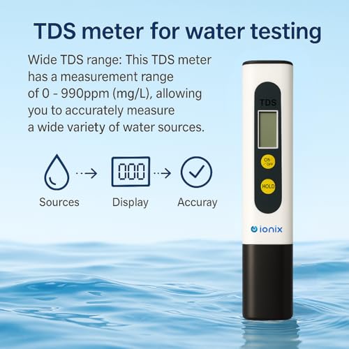 IONIX Digital Tds Tester & Ph Test Strips Combo, TDS Meter for Water Testing for Measuring Tds/Ppm- White - Image 5