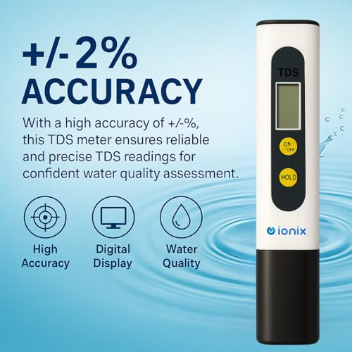 IONIX Digital Tds Tester & Ph Test Strips Combo, TDS Meter for Water Testing for Measuring Tds/Ppm- White - Image 2