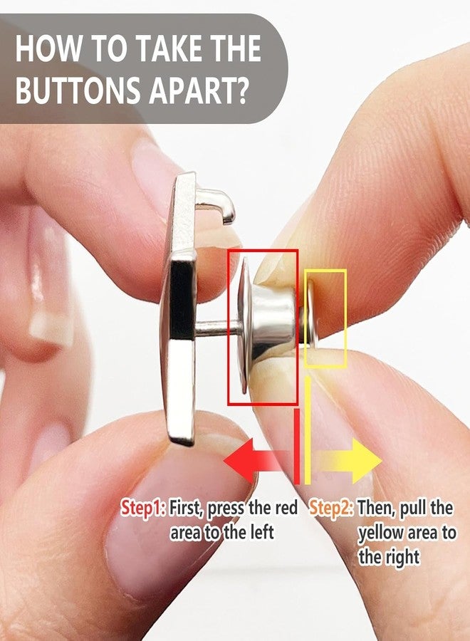 Cuzenal® Adjustable Jean Button, Pant Waist Tightener Pins, Detachable Decorative Waist Buckle, Waist Adjustment Button Extender, Instant Clips for Loose Jeans Skirts (Pack of 2) (Small Star 1) - Image 4