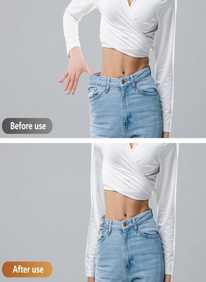 Cuzenal® Adjustable Jean Button, Pant Waist Tightener Pins, Detachable Decorative Waist Buckle, Waist Adjustment Button Extender, Instant Clips for Loose Jeans Skirts (Pack of 2) (Small Star 1) - Image 2