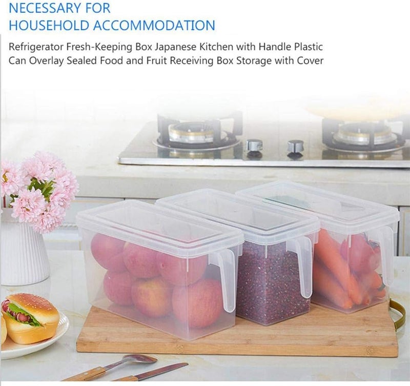 Volwco Simple multi-feature practical build Food Storage Boxes With Lids Freezer Safe 3 Pcs 4.7L Large Plastic Kitchen Refrigerator Stackable Food Fruit Storage Containers With Handle Elegant practical design - Image 3