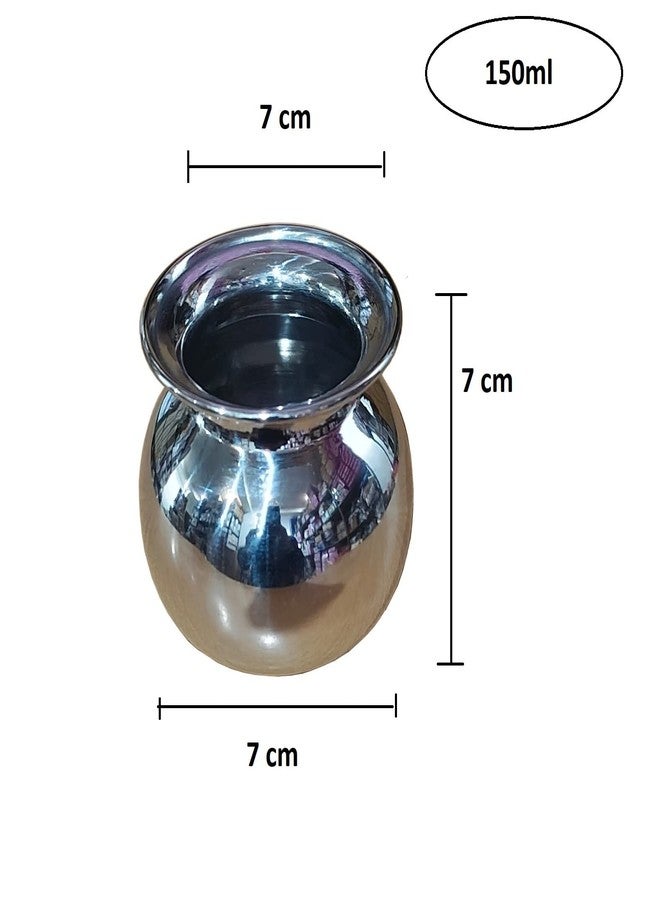 Marwall Stainless Steel Pooja/Multipurpose Lota-150ml (Round) - Image 4