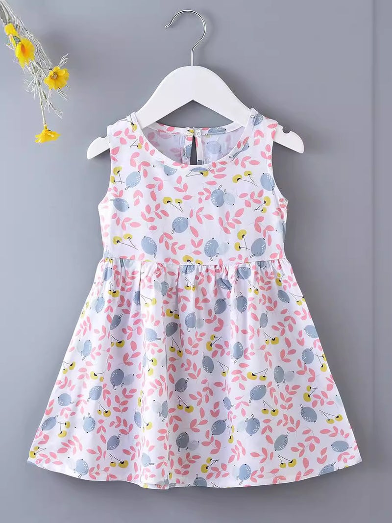 Children'S Dress Summer Girl'S Floral Princess Dress Beach Dress 2025 Cotton Silk Sling Vacant Dress - Image 4