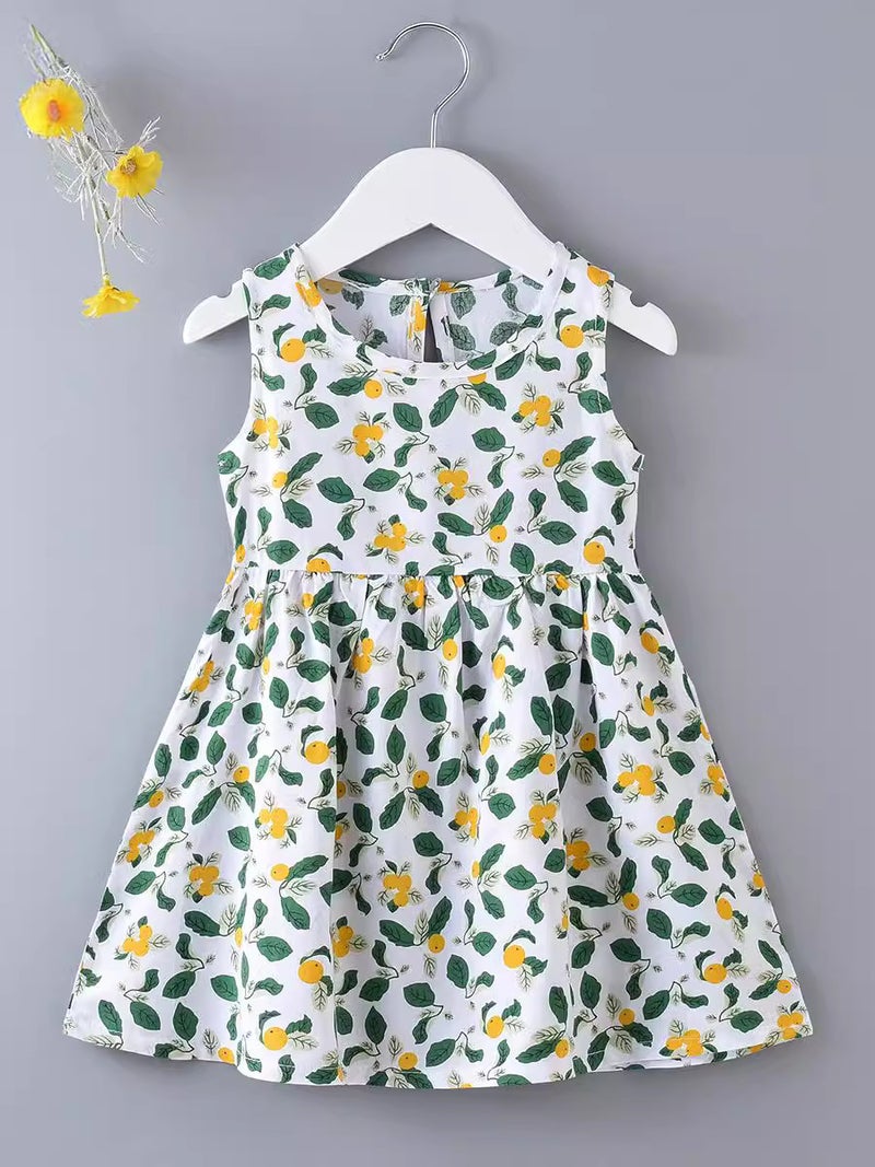 Children'S Dress Summer Girl'S Floral Princess Dress Beach Dress 2025 Cotton Silk Sling Vacant Dress - Image 2