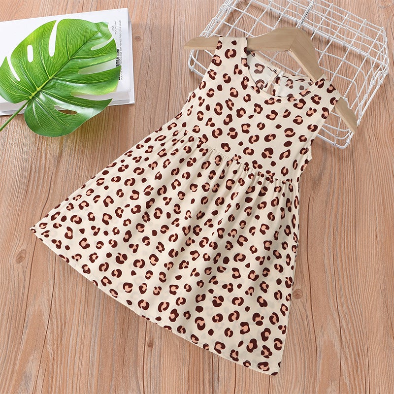 Children'S Dress Summer Girl'S Floral Princess Dress Beach Dress 2025 Cotton Silk Sling Vacant Dress - Image 1