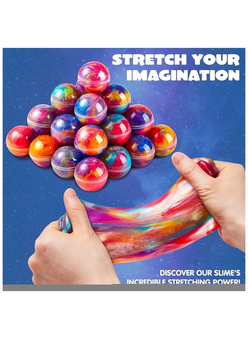 SUZZ Slime Party Favors, 24 Pack Galaxy Slime Ball - Stretchy, Non-Sticky, Mess-Free, Stress Relief, and Safe - Toys for Girls and Boys - Classroom Reward, Party Supplies - Image 3