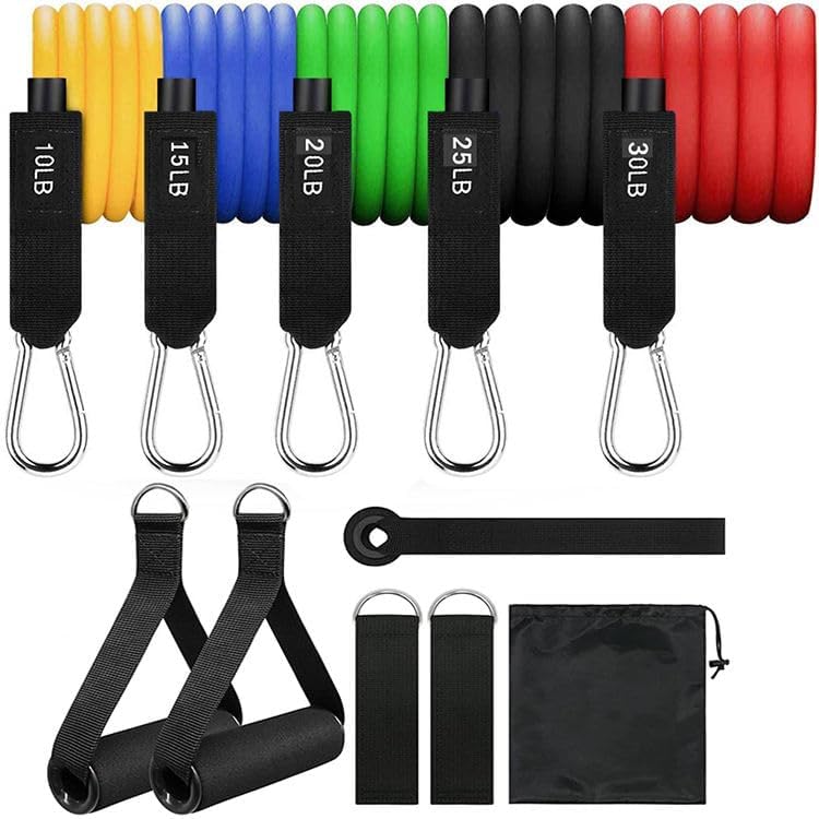 Ketmart Resistance Exercise Bands with Door Anchor, Handles, Waterproof Carry Bag, Legs Ankle Straps for Resistance Training, Physical Therapy, Home Workouts ,TPE Rubber - Image 2