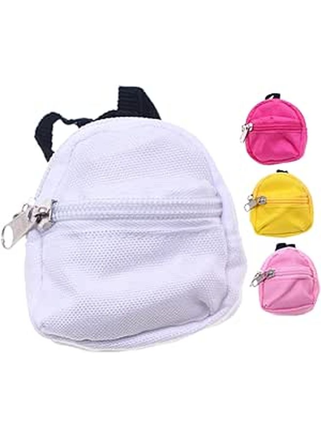 Mini Canvas Backpack Dollhouse Accessories 4PCS for Photography Scenes - Image 1