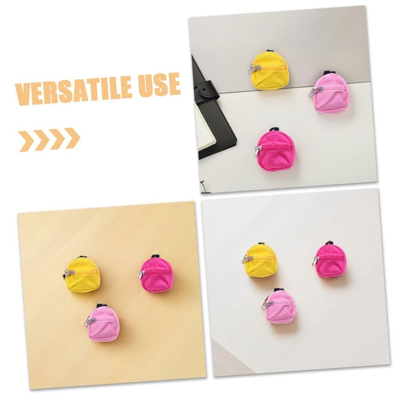Mini Canvas Backpack Dollhouse Accessories 4PCS for Photography Scenes - Image 4