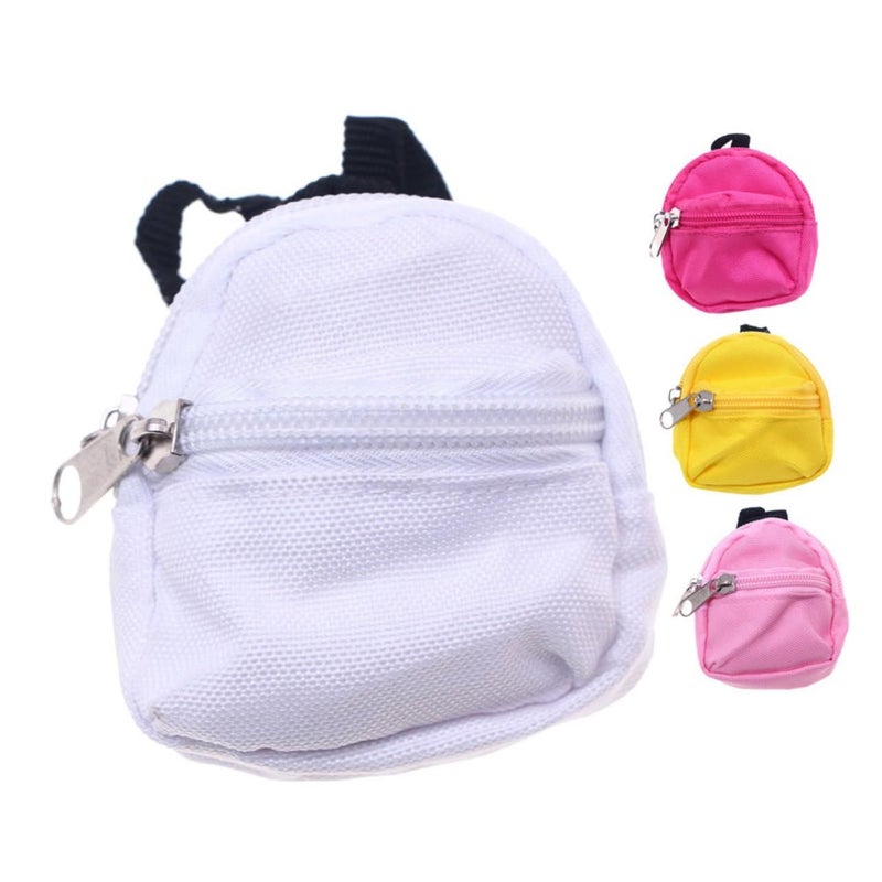 Mini Canvas Backpack Dollhouse Accessories 4PCS for Photography Scenes - Image 2