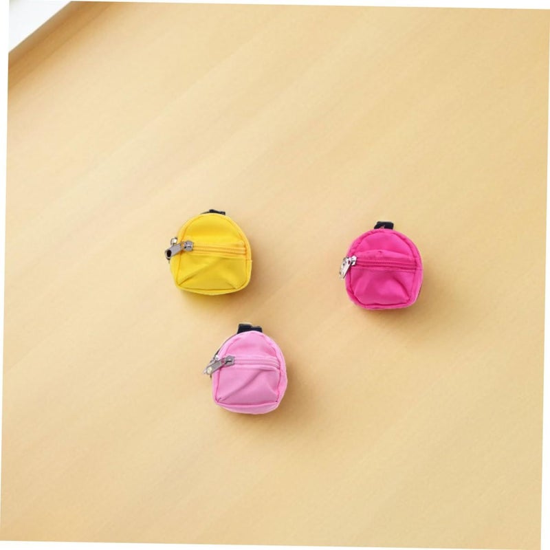 Mini Canvas Backpack Dollhouse Accessories 4PCS for Photography Scenes - Image 5