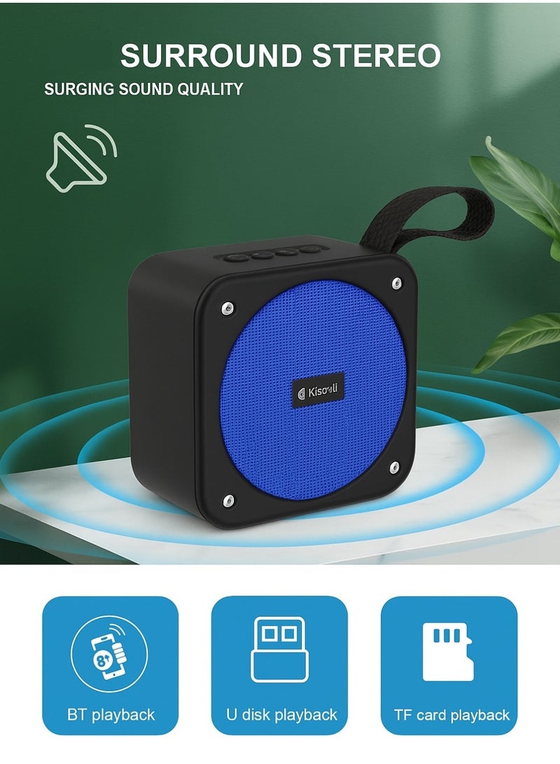 Kisonli S21 Mini Portable Speaker – Powerful 5W Stereo Sound – 500mAh Battery – Up to 5 Hours Playtime – Blue - Image 4