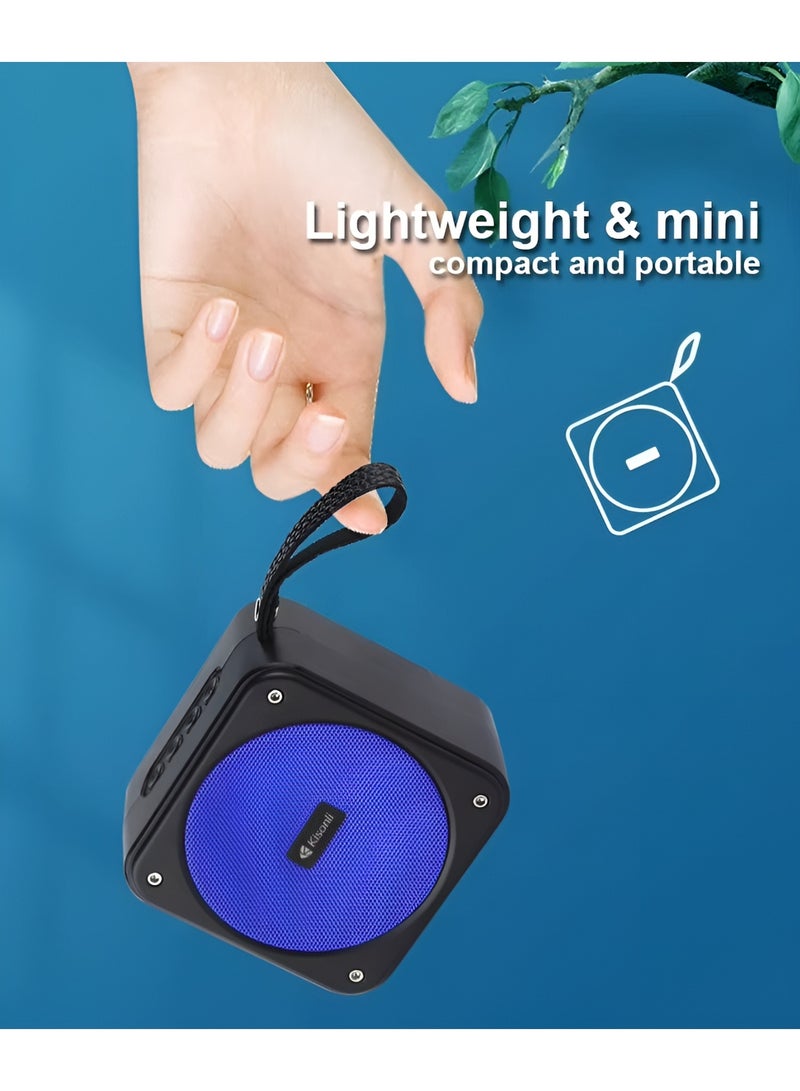 Kisonli S21 Mini Portable Speaker – Powerful 5W Stereo Sound – 500mAh Battery – Up to 5 Hours Playtime – Blue - Image 2