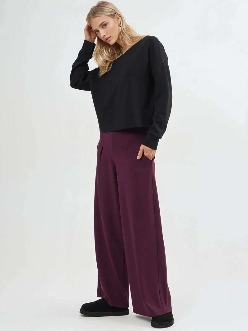 Busem BUSEM Elastic Waist Wide Leg Pants