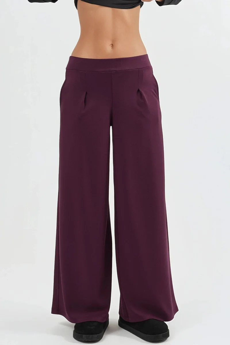 BUSEM Elastic Waist Wide Leg Pants