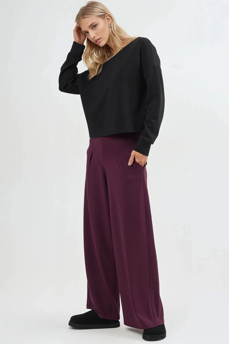Busem BUSEM Elastic Waist Wide Leg Pants