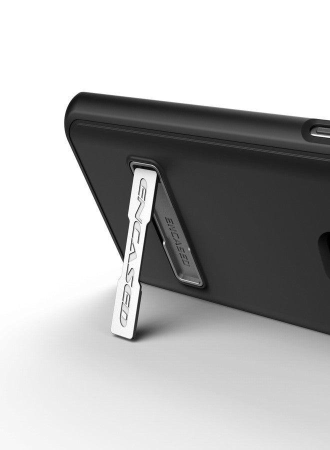 Encased Galaxy S9 Plus Belt Case with Kickstand and Holster Clip, Ultra Thin Slimline Combo Shell Cover with Durable Metal Stand for Samsung S9+ (Smooth Black) - Image 5